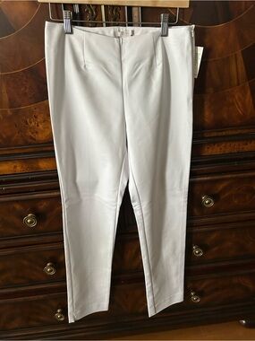 Eric dressy side zipper white womans dress pants